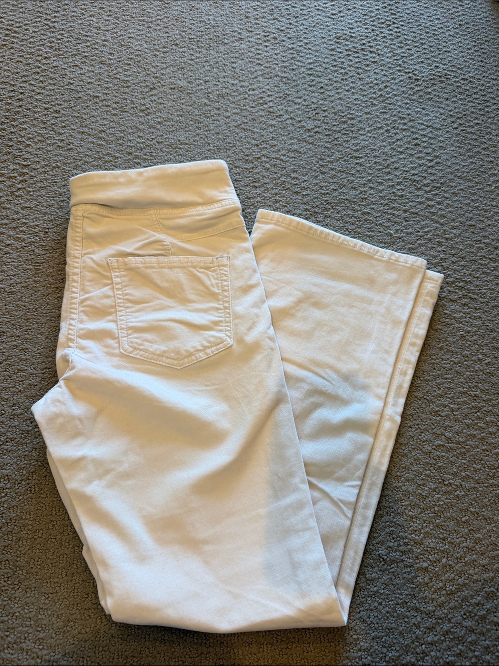 Free People Cream Boot-Cut Jeans
